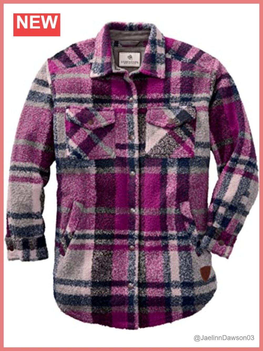 Legendary Whitetails Treasure Plaid Shirt Jacket Snap Front Relaxed